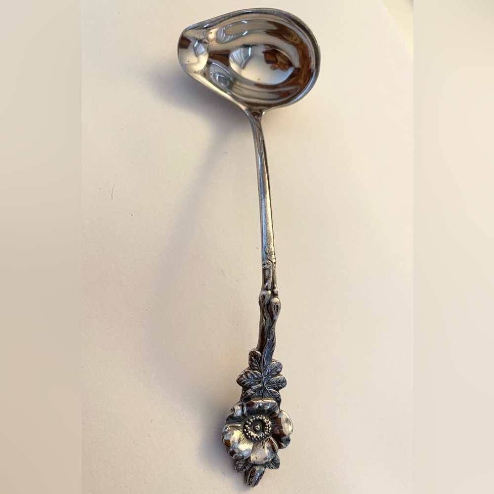 Reed & Barton Harlequin Silver Plated Appetizer Cream Ladle Server 5 1/4”